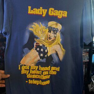 Lady Gaga 'Telephone' lyrics shirt MEDIUM